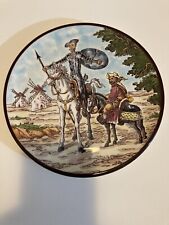 Don Quixote and Sancho Panza Decorative Ceramar Spain Hand Painted Wall Plate picture