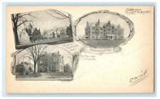 c1900 Multiview of Halls, Mt Holyoke College Greetings from Holyoke PMC Postcard picture