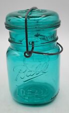 Blue Ball Ideal Mason Glass Jar 16 oz Pint Wire Bail with Lid New Modern Version picture