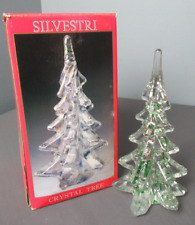 Vintage Silverstri Crystal Glass Tree - Clear w/ Green Swirl Inside - c4 sb picture