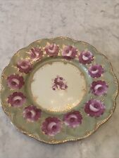 Vintage hand painted plate With Roses. Unmarked Nippon 8.25” picture