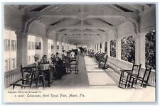 c1905 Colonnade Hotel Royal Palm Hallway Rocking Chair Miami Florida FL Postcard picture