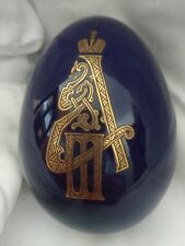 Antique old imperial russian porcelain egg Monogram Alexander III The Peacemaker picture