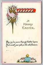 Postcard: A Happy Easter, Embossed, Gilt, #2000, S. Bergman, Posted 1915 picture