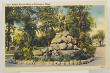1941 Captain Parker Minute Man Monument at Lexington Massachusetts Postcard picture