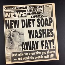 Rare 1995 WEEKLY WORLD NEWS MAG New Diet Soap Washes Away Fat Hitlers Brain picture
