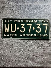 1955 Michigan License Plate WU-37-37 Water Wonderland picture