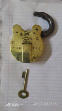 Large Antique English Brass And Steel Padlock By Chubb, London C.1850 picture
