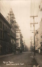 1913 RPPC San Francisco,CA China Town California Real Photo Post Card 1c stamp picture