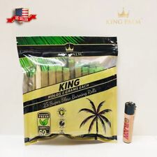 25X KING PALM WRAPS KING SIZE 100% LEAF ROLLS & FREE CLIPPER RAW LIGHTER US picture