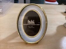 Vintage Solid Brass Picture Frame Lacquer Coated Ball Feet  picture