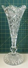Antique c1890 HAWKES American Brilliant Period Cut Glass 12” Trumpet Vase Signed picture