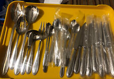 NEW 26 Pc REED BARTON LAUREL Stainless Mixed Flatware Steak Knife Iced Tea Spoon picture