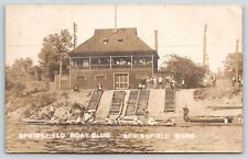 Springfield Massachusetts~Boat Club Races~Waterfront~Steps Up Pavilion~1908 RPPC picture