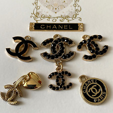 Lot of 6 Chanel Button Gold Tone CC Buttons mix Stamped Logo Zipper pull picture
