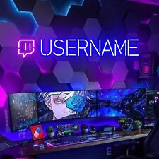 Custom neon sign gamer tag, game room stream decoration, gaming decor, username picture