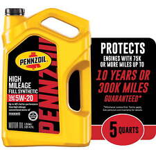 Pennzoil High Mileage Full Synthetic 5W-20 Motor Oil, 5 Quart picture