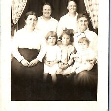 c1910s Rare Smiling Family Portrait RPPC All Women & Baby Boy Real Photo PC A159 picture