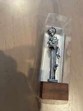 St. Anthony Baby Jesus Metal Pewter Statue On Wood Stand Made In Italy 4” Tall picture