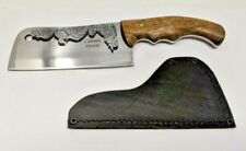 Kizlyar Russian Made 6 Inch Cleaver Hardwood Handle with Brown Leather Sheath picture