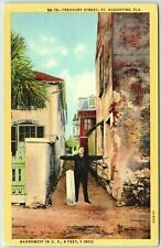 Treasury Street St. Augustine Florida Vintage Linen Postcard ST1 picture