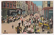 1914 Postcard Busy Scene Ice Cream Cart The Ghetto New York City NY picture