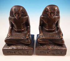 RARE Antique Kathodian Bronze Works KBW Egyptian Scribe Bookends Artbronze 1915 picture