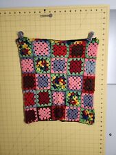 Vintage Granny Square Crochet Throw Pillow Case Multicolor 17