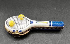 Limoges Eximious “Tennis Racket” French Porcelain 3D Trinket Pill Box Peint Main picture