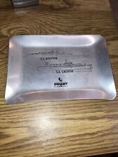 Vintage Paquet Ulysses Cruises Metal Trinket Tray, SS Dolphin, SS Calypso picture