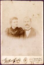 Houston Texas Cabinet Card of Couple Dressed Formally Wedding picture