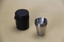 4pc Stainless Steel Shot Glass Set with Leather Case picture