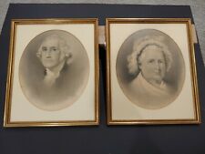 FINE PAIR 1863 J C Bufford's Sons lithos George & Martha Washington picture