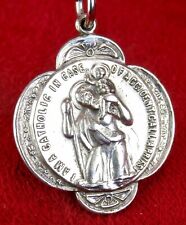 Carmelite Nun's BEAUTIFUL Vintage CREED Sterling Saint Christopher Rosary Medal picture