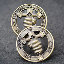 100 PCS Cross crafts Who Trains My Hand Wars The Sword of Spirit Challenge Coin picture