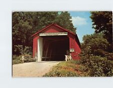 Postcard Red Covered Bridge Princeton Illinois USA picture