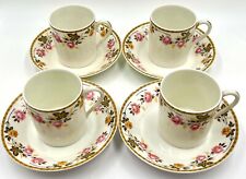 SET OF 4 RARE T.L.B. LIMOGES DEMITASSE CUPS & SAUCERS; GREEN ROOSTER MARK picture