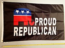 REPUBLICAN FLAG  USA SELLER Proud Republican B Trump Desantis Sign 3x5' picture