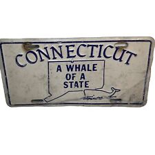 Vintage Connecticut A Whale Of A State Booster License Plate picture