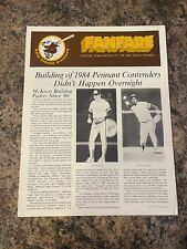 Rare- 1984 San Diego Padres Baseball Newsletter picture