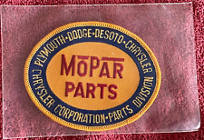 MOPAR PARTS Embroidered Patch PLYMOUTH DODGE DeSOTO CHRYSLER, RARE NEVER USED picture