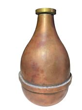 1940s Industrial Patinated Copper Bottle ~6.5” Tall 14oz Mcm 20th C Vintage Rare picture