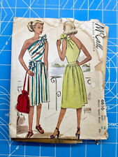 Vintage 40s McCall One Shoulder Sun Dress Sewing Pattern 6816   FF picture