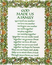 Catholic print picture - GOD MADE US A FAMILY  -   8