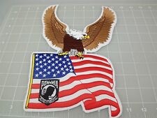 BRAND NEW POW*MIA American Flag W/ Eagle Prisoner Of War Jacket Patch  picture