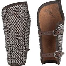 Medieval Leather Arm with Chainmail Wrist Guard Bracers Armor SCA LARP Costume picture