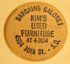 Vintage Kim's Used Furniture Wooden Nickel South Dakota picture