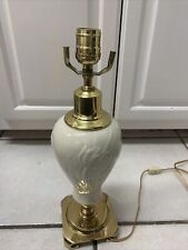 LENOX TABLE LAMP - Floral Ivory Porcelain, Brass, Pre-owned  picture