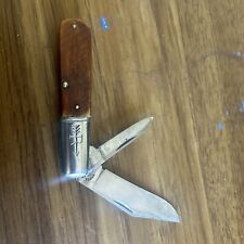Vintage Russell Barlow USA Single Blade Folding Pocket Knife Bone Handle picture