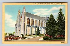 Spokane WA-Washington, St John's Cathedral, Antique, Vintage Postcard picture
